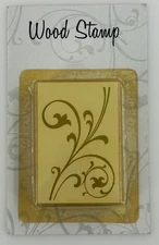 Devrian Global Industries 2008 Swirl Wood Mount Rubber Stamp NEW Sealed