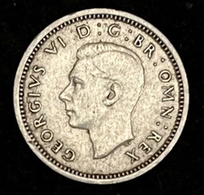 GB Silver 3d Threepence 1943 George V l as shown