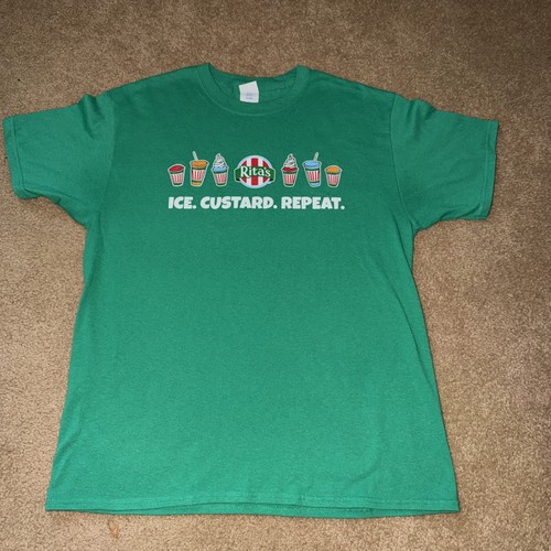 Rita’s Italian Ice T-Shirt Green “Ice. Custard. Repeat.” L