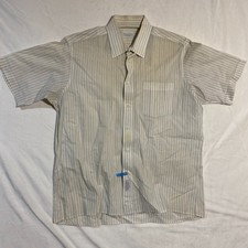 Vintage Christian Dior Chemises Mens L Button Up Shirt White Blue Striped Rare