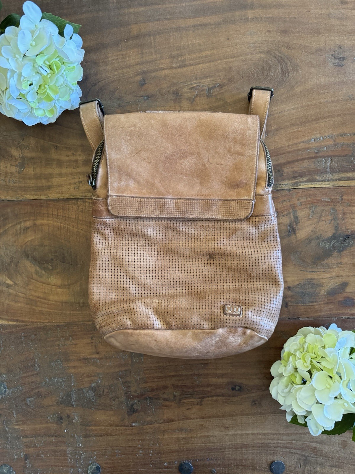 Bed Stu Leather Patsy Tan Backpack Sling Bag - image 6