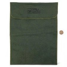 Clint Orms Engravers & Silversmiths Green Fabric Pouch Bag 11" x 8.5" Old Logo