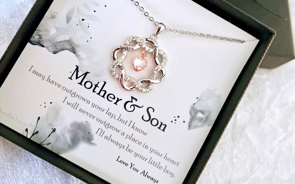 To My Mum Collar Regalo para Madre Mujer Joyería Regalo de Hijo Madre e Hijo Foto 3 de 4