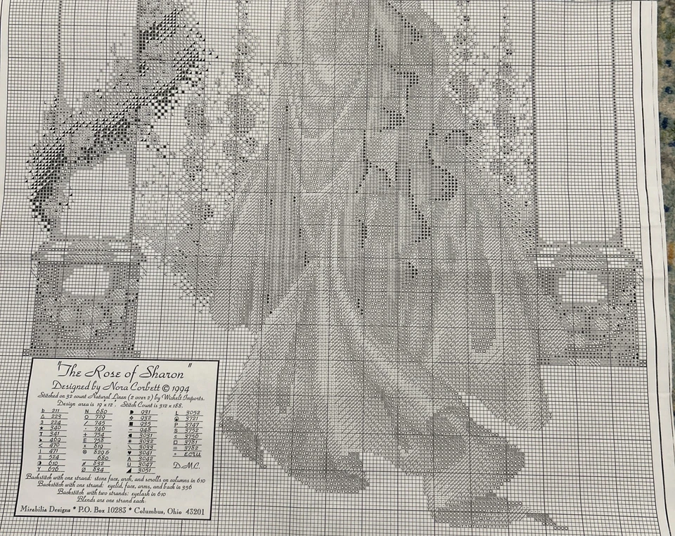 Mirabilia The Rose Of Sharon self gathered with  copy of chart  Cross Stitch Kit - Image 3 of 3