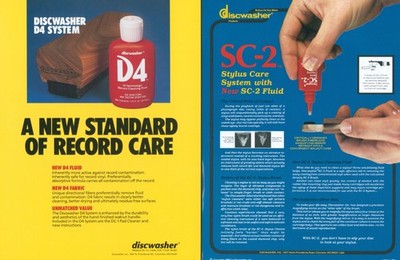 c1978 Discwasher Stylus Care HiFi Stereo Turntable Dealer Brochure Pair Album US