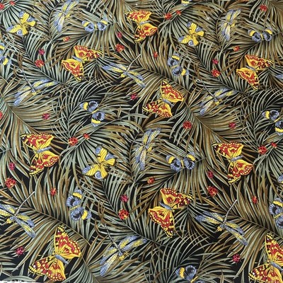 Vintage Hoffman Fabric - Natures Elements B952 - Tropical Butterfly Print 1.5 Yd