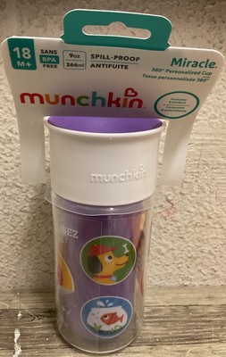   Munchkin Miracle 360 Insulated Sippy Cup 9oz stickers Customize Purple 18+ 