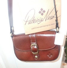 Patricia Nash Simala Leather Crossbody Bag British Tan NWT 