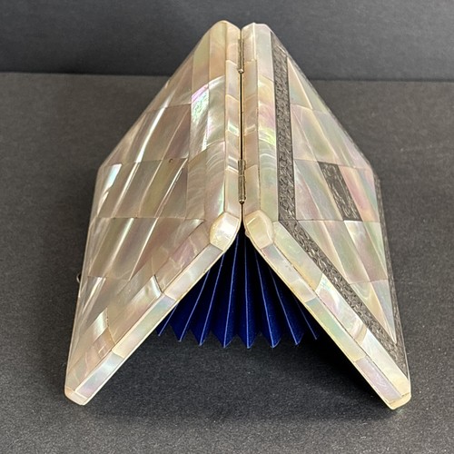 Antique mother of pearl Calling card case/England 1900/Business Card/Silver - Picture 7 of 11