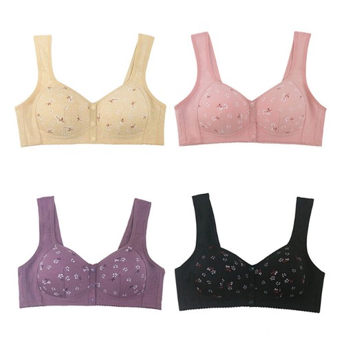 Women Underwear Wireless Bras Push Up Full Cotton Bralette Front Closure Bra New - Picture 6 of 28