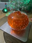 Vintage Kreiss Hand Blown Apple Paperweight Orange Art Glass Bubble JJ#8 — photo 8