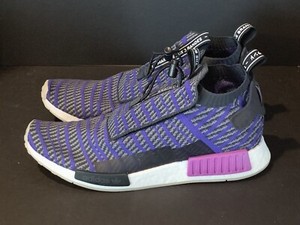 Adidas NMD_TS1 Primeknit Carbon Grey Purple Black White Mens Sz 13 Boost BB9177 | eBay