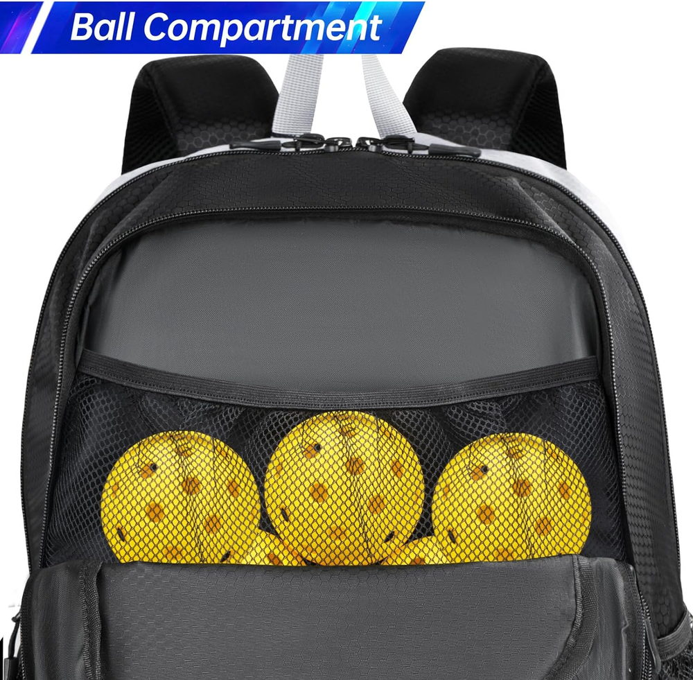 Pickleball Backpack with Shoe Pocket and Fence Hook for Men and Women  