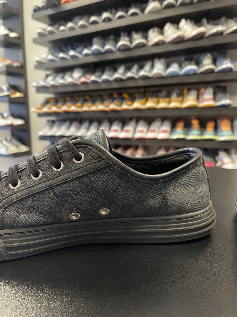 Size 8 - Gucci GG Mono Canvas Sneakers Black Leather and Canvas