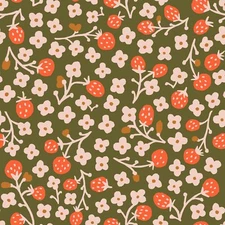 Lumpy Garden by Little House Cottons - Strawberry Fields - Organic (½ yard)