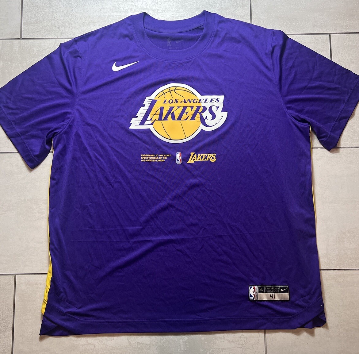 NIKE LOS ANGELS LAKERS ウォームアップシャツ Mサイズ Nike NBA Los Angeles Lakers Player Issued Warm Up Short