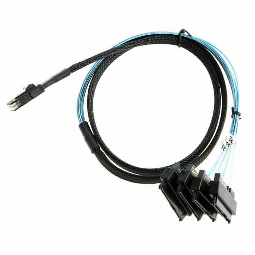 Mini SAS 36P SFF-8087 to 4 SFF-8482 Connectors With SATA Power Cable 3FT 1M - Afbeelding 1 van 6