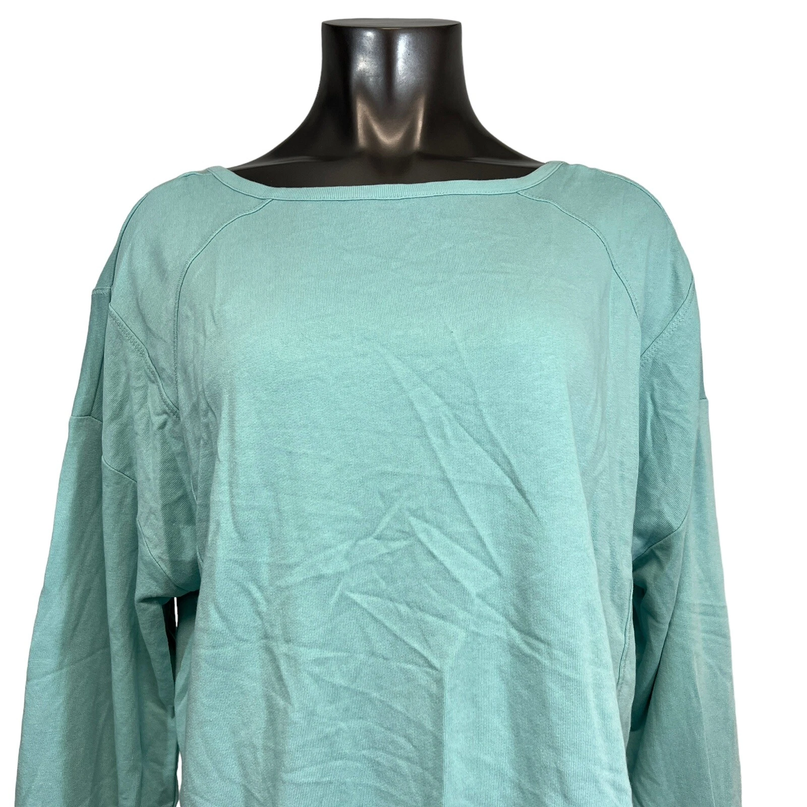 sweaty-betty long sleeve open back terry knit thumbholes shirt