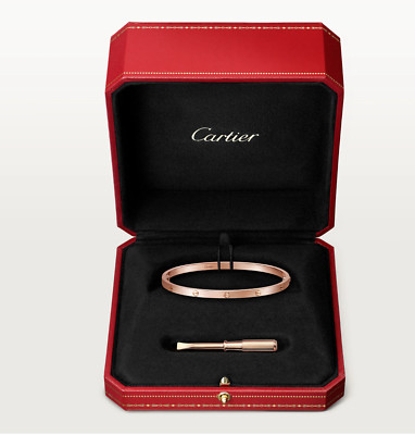 Authentic Cartier Love Bracelet, Small, 18K Rose Gold, Sz 16cm
