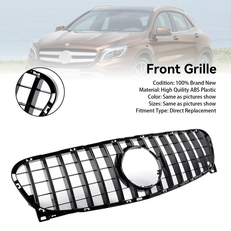 🚀Front Radiator Grille Grill For Mercedes Benz GLA-Class W156 GLA45 2013-2017 Foto 2 de 4