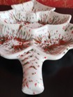 VTG Art Pottery Speckle Christmas Tree Divided Section Signed MIA Serving Dish  — photo 5