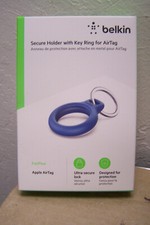 NEW Belkin Secure Holder with Key Ring Ultra-Secure Lock for Apple AirTag - Blue