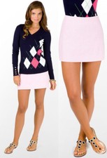 Lilly Pulitzer Tate Hotty Pink Lucky Seersucker Stripe Mini Skirt 8 10 12