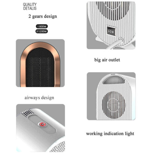 1200W Electric PTC Ceramic Space Heater Portable Heater Fan for Home Office Warm - Picture 11 of 16