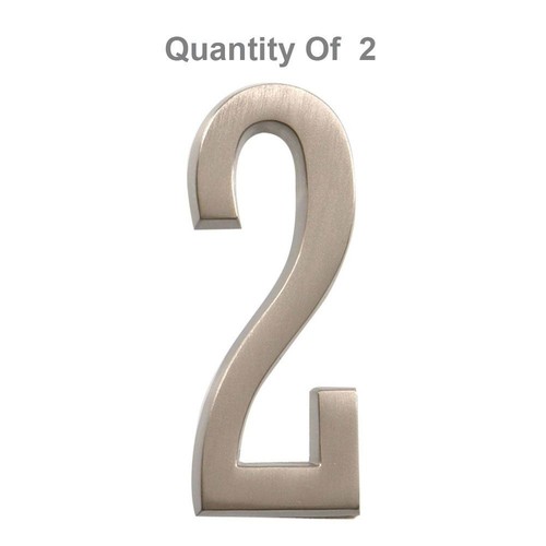 Hillman Distinctions 4-In. Adhesive Nickel House Number 2 2-Pack 843282