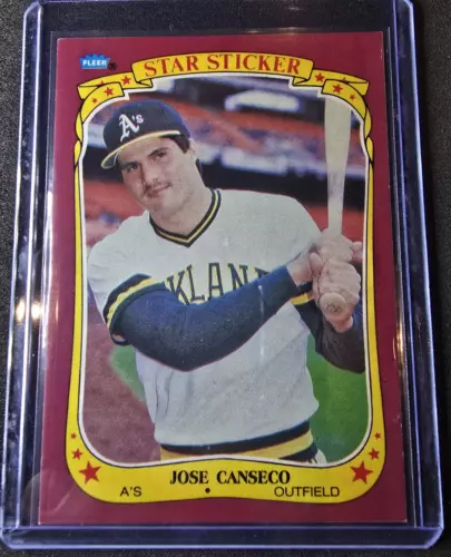 Jose Canseco 1986 Fleer Star Sticker Rookie RC #19 Oakland A's