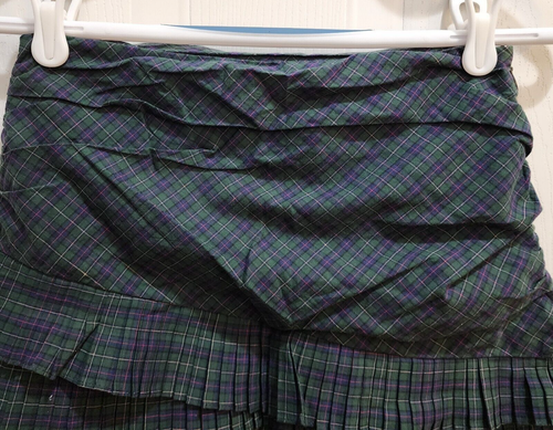 Ralph Lauren Girls Ruched Tiered Pleated Skirt Side Zip Green Plaid 10 *Sample* - Picture 2 of 9