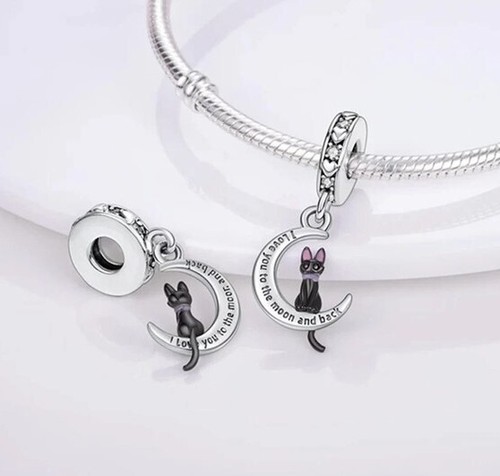 L'AMOUR 925 Sterlingsilber "I Love You to the Moon and Back" Katzencharm - Bild 4 von 6