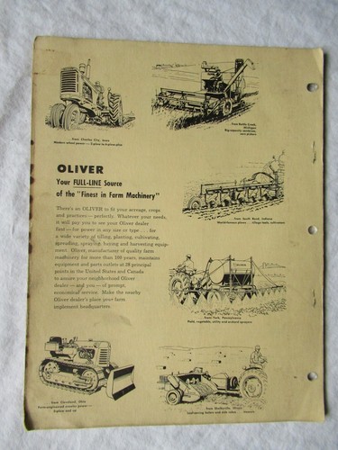 Oliver 60-T 1958 camioneta empacadora piezas catálogo manual libro - Imagen 9 de 9