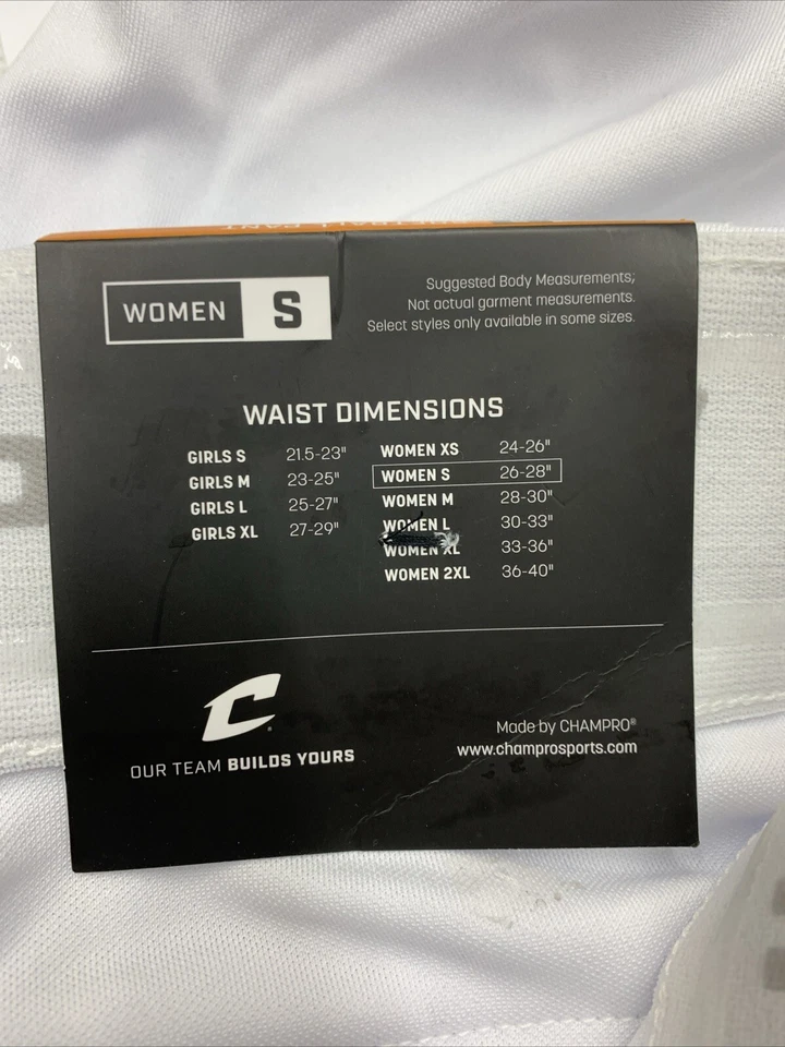 Calça de softbol feminina Champro torneio cintura baixa branca com tubulação lateral tamanho P - Imagem 4 de 4