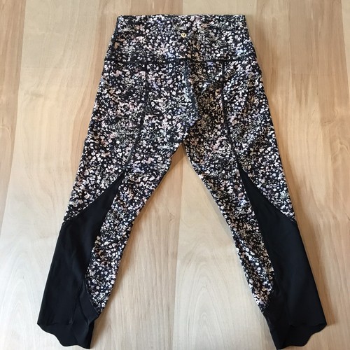 Lululemon Wunder Under Crop II Roll Down Scallop 24 Floral Spritz Multi Black 8 - Picture 2 of 7