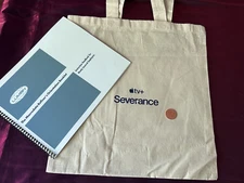 Severance Lumon Tote Bag and Employee Handbook  and Coin  Apple TV