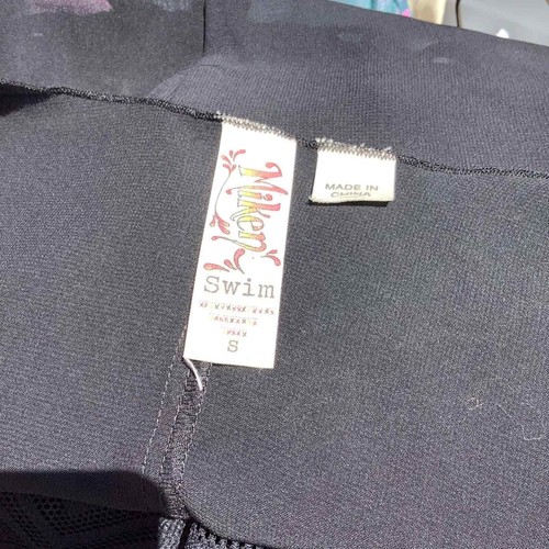 MIKEN SWIM Black Sheer Plunge V Neck Coverup Dress S - Picture 4 of 5