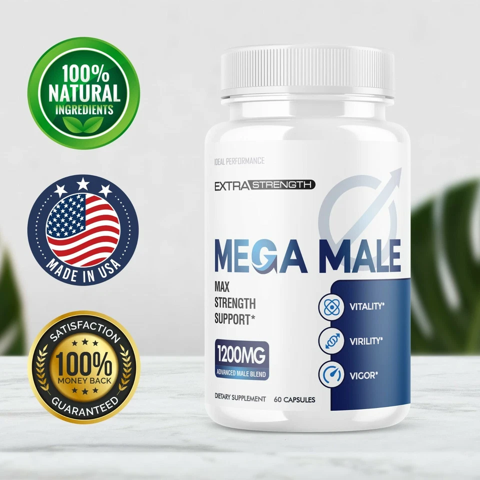 Mega Male Supplement Pills (2 Pack - 120 Capsules) - Image 2 of 4