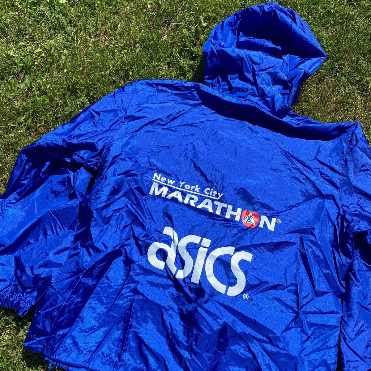 レビュー高評価の商品 Vintage Windbreaker Marathon City York New Asics 1980s ウォーキング・ランニングウェア