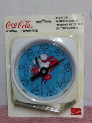 1994 Taylor Coca Cola Polar Bear Dial Thermometer ~ 5.25'' X 5.5'' ~ New Old Stock