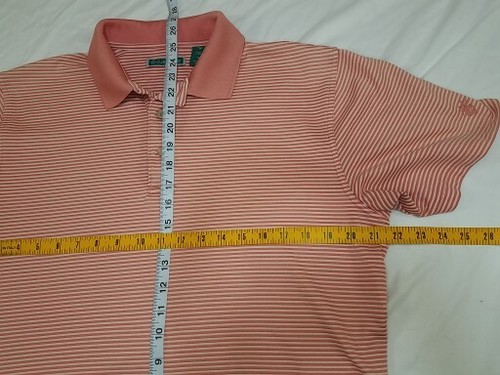 Cubavera Polo Shirt Mens Medium White And Salmon Striped - Picture 5 of 8