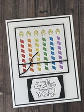 Birthday Candle Card Kit - Glitter, Rainbow Colors, Happy Birthday, Cake, Wish
