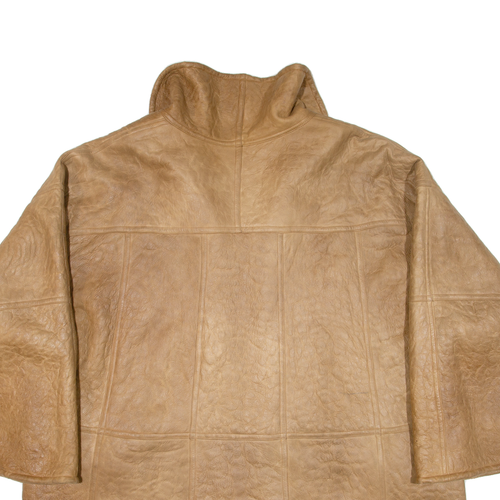Shearling Womens Overcoat Coat Brown L - Picture 4 of 6