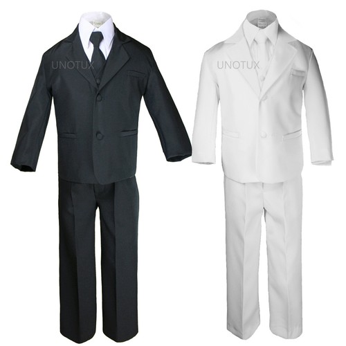 Black or White Baby Toddler Kid Teen Boy Formal Wedding Necktie Tuxedo Suit S-20 - 第 1/10 張圖片