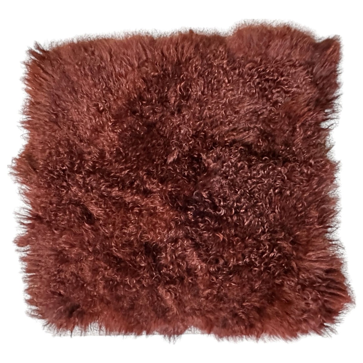 Z Gallerie Burgundy Mongolian Fur Sheepskin 22 Inch Pillow Cover