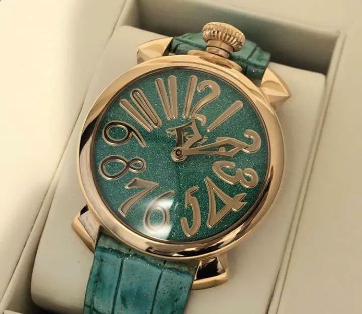 Wristwatch GaGa Milano Manuale 40 5221 Green No.1386 w/ Box Wristwatch GaGa Milano Manuale 40 5221 Green No.1386 w/ Box