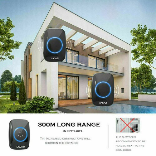 Wireless Door Bell Remote Button Battery Receiver Doorbell Extra Long Range - Picture 6 of 10
