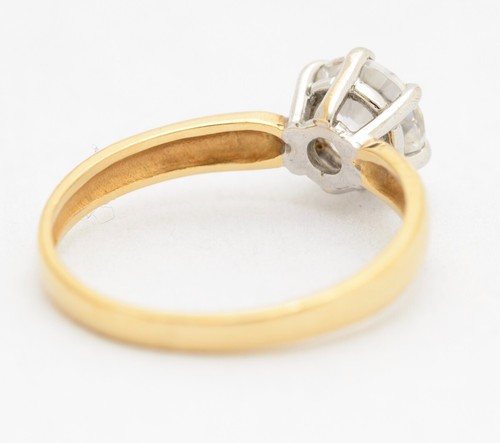 9ct Yellow Gold 1 Carat CZ Solitaire Engagement Ring Sheffield Hallmark 1994 - Picture 5 of 10