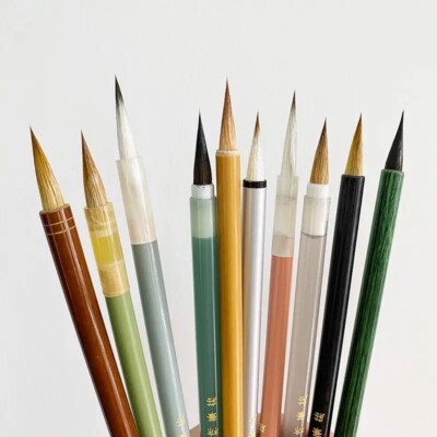 10P Calligraphy Ink Brush Small Regular Script Watercolor Painting Outlining瘦金体