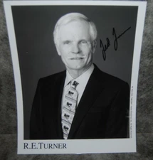 (M1) photo dédicace autographe autograph ted turner R.E turner